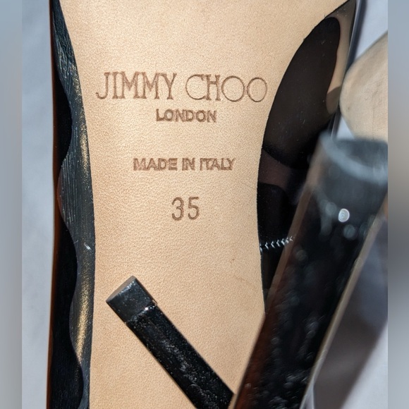 Jimmy Choo Black & Silver Camouflage Heels - Size 35 (Unworn) - Picture 5 of 7